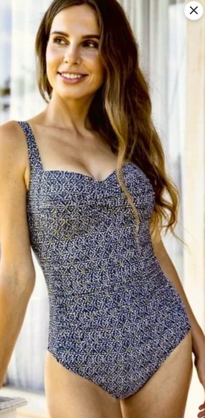 NIP TUCK 4 Nautical Foil Joanne One Piece Swimsuit • Metallic Gold Navy Blue